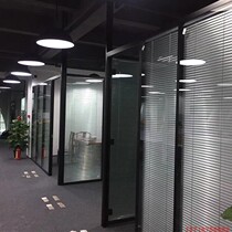 Factory office high partition conference room exhibition hall double-layer tempered clip aluminum louver partition hotel movable panel partition wall