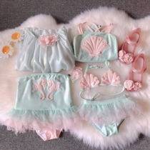 Cattle Mermaid swimsuit Net Red children Baby Baby Baby Baby Girl ins hot spring bikini foreign atmosphere