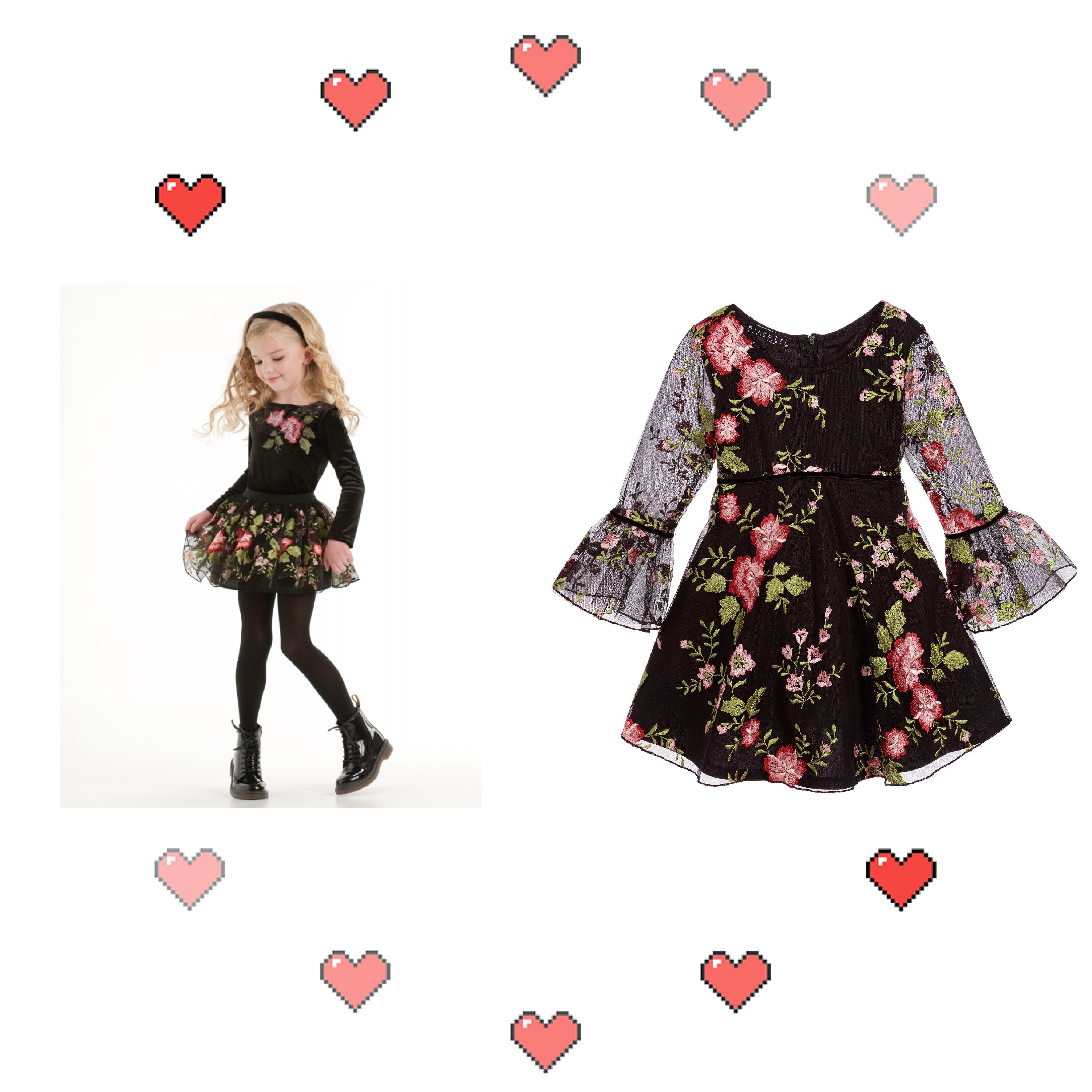 British girls' dress children's embroidered skirt suit foreign style long-sleeved Lolita floral princess dress little happiness