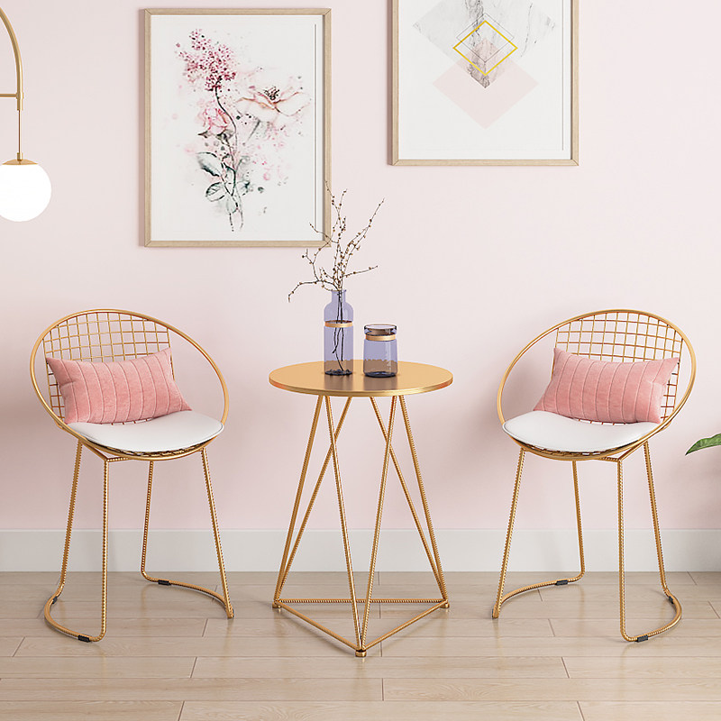 Nordic backrest chair modern simple leisure chair net red chair home dining chair stool small round table makeup chair ins