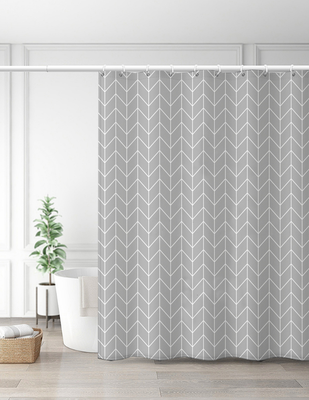Nordic simple gray pure colored bathroom thickness curtain toilet curtain shower curtain waterproof mold