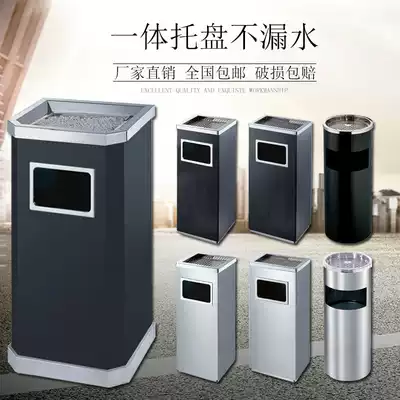 Lobby stainless steel hotel trash can vertical hotel elevator entrance with inner bucket ashtray shopping mall Peel bucket box