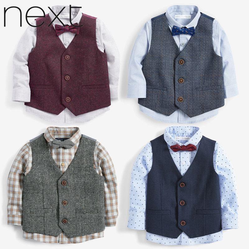 Spot British next baby shirt vest birthday dress suit boy costume flower girl wedding banquet dress