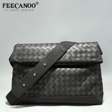 Кожаная плетеная сумка на одно плечо, складная сумка через плечо для отдыха, рюкзак