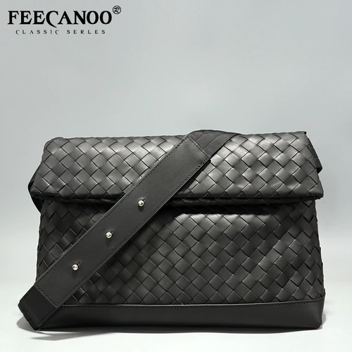 Кожаная плетеная сумка на одно плечо, складная сумка через плечо для отдыха, рюкзак