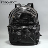 Ретро рюкзак, кожаный ноутбук для отдыха, вместительный и большой ранец, из натуральной кожи, в корейском стиле