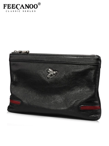 Сумка с петлей на руку, кожаная маленькая сумка клатч, барсетка, из натуральной кожи, в корейском стиле