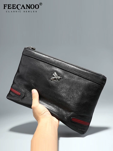 Сумка с петлей на руку, кожаная маленькая сумка клатч, барсетка, из натуральной кожи, в корейском стиле