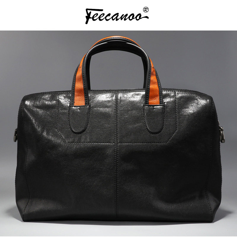 Light luxury travel bag men's handbag leather short-distance business business bag large-capacity men's hand-carrying shoulder messenger bag