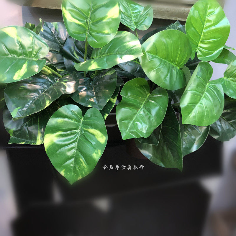 Simulation of gold kudzu leaves bunch plants evergreen leaves green plant wall decoration striped leaves wedding flower arrangement with leaves