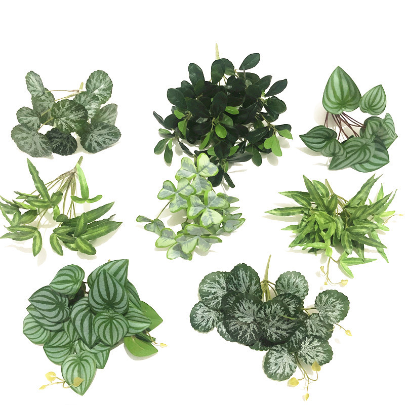 New Artificial Green Plants: Crabapple Leaves, Watermelon Leaves, Fern Leaves, Duck's Foot Leaves, Clover, Landscaping Decoration, Spider Plant New Artificial Green Plants: Crabapple Leaves, Watermelon Leaves, Fern Leaves, Duck's Foot Leaves, Clover, Landscaping Decoration, Spider Plant