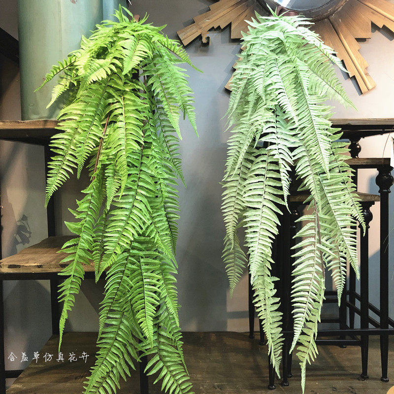 Simulation of large fern grass fern leaf fern plant landscaping green plant wall hanging hotel soft green plant wedding decoration rattan