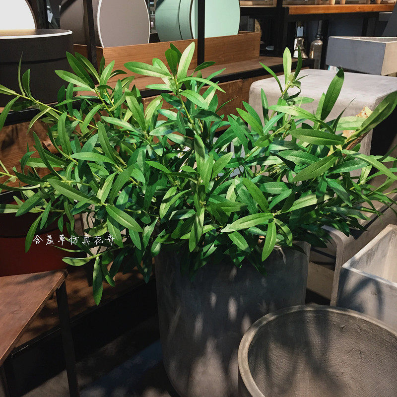 Simulated olive branch wedding ten-forked rhododendron leaf plant wall accessories home green decorative plants Nordic style