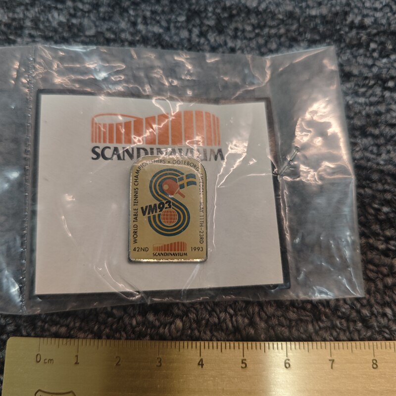 1993 Sweden Gothenburg 42Nd World Table Tennis Championships Commemorative Medal World Championship Badge Rare Item
