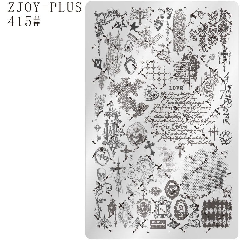 Dilu Plus401-450 Nail Art Stamping Steel Plate Stamping Template Butterfly Fireworks New Year Nail Art DIY Gadgets