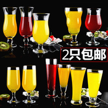  Glass transparent juice cup Cold drink cup Milkshake cup Dessert cup Drink cup Smoothie cup Creative glass colorless water cup