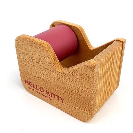 товар из китая hello kitty凯蒂猫日本三丽鸥sanrio迷你木质胶台 胶带切台木胶台