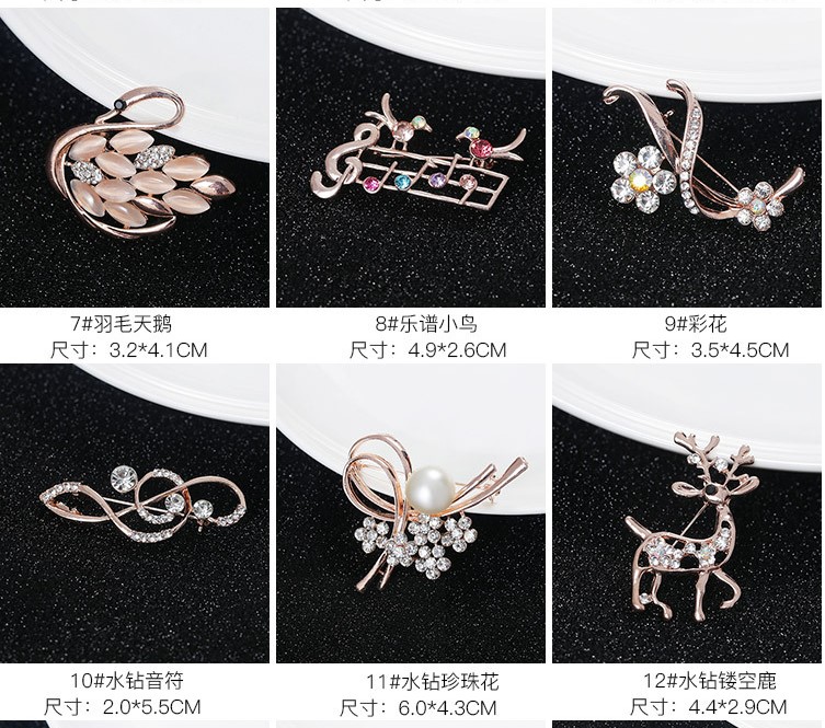 Thời trang Hàn Quốc trâm cài quần áo cao cấp trâm ngọc trai hoa lụa khăn quàng cổ khóa lá cây trâm cài - Trâm cài huy hiệu cài áo kute