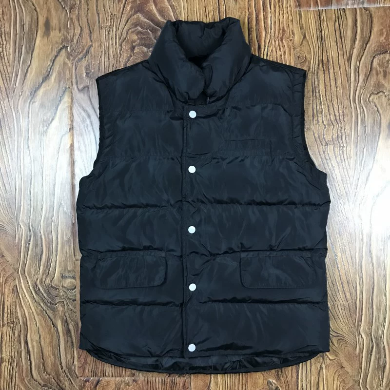 Áo vest nam cotton mùa thu đông phiên bản Hàn Quốc của áo khoác không tay nam và nữ dày cổ áo vest cotton rộng áo thun polo nam