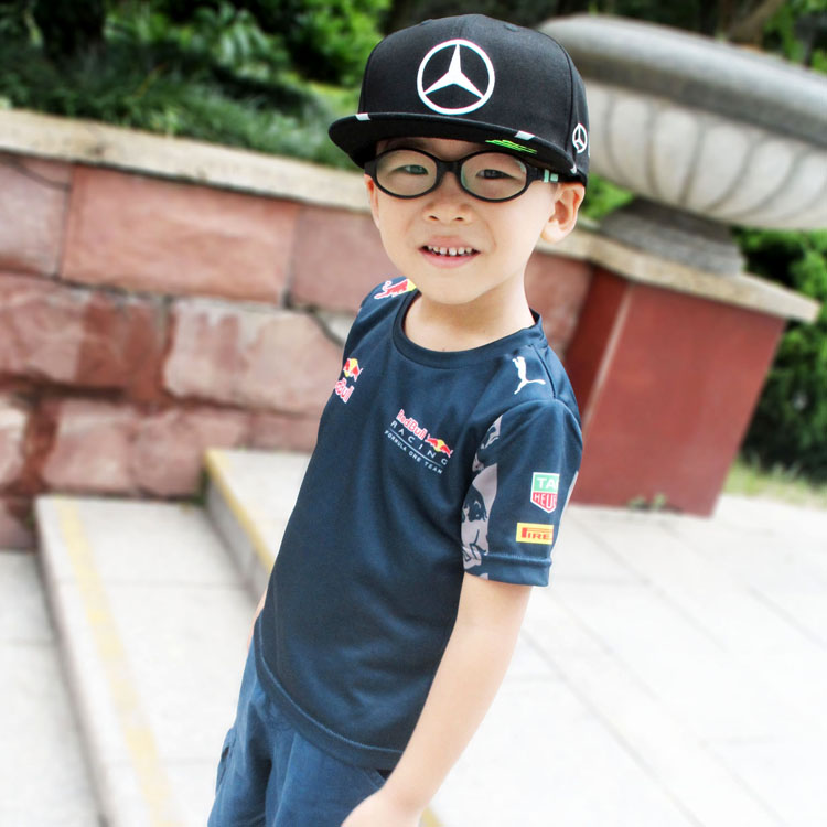 F1 Racing clothing children's clothing short sleeve t-shirt round neck cool car sports car half sleeve clothing Red Bull McLaren Benz amg