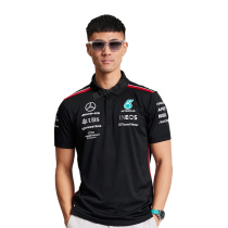 2023 New Summer F1 Racing Suit Mercedes-Benz Hamilton Mens T-Shirt Polo Lapel Short Sleeve Customization