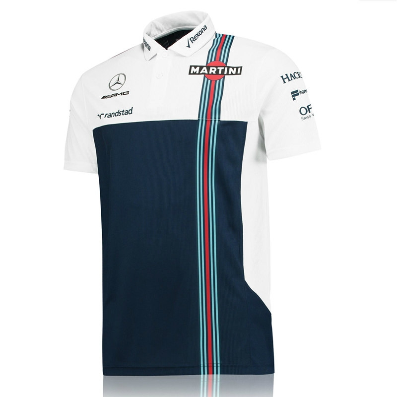 F1 race car suit man short sleeve Williams Penserbus T-shirt polo shirt turned collar car work suit shirt