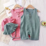 Детский летний тонкий хлопковый марлевый комбинезон подходит для мужчин и женщин, боди для девочек для новорожденных, пижама