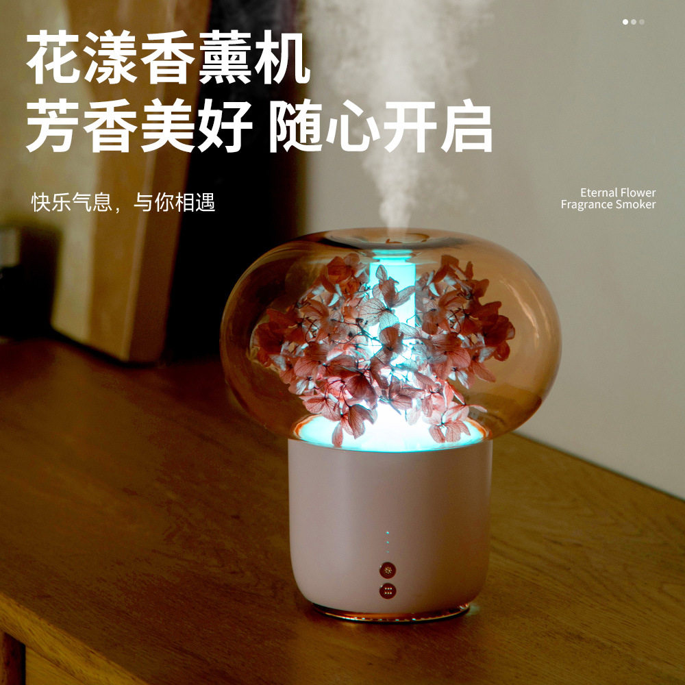 Foreign trade hot-selling eternal flower aromatherapy machine, household appliances, essential oil aromatherapy night light, creative humidifier, electronic gift