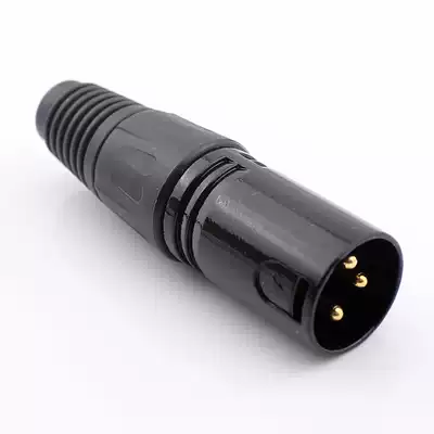 Black gold microphone plug in male Caron Kalon male hairclip faucet copper core 24k gold XLR canon plug K3P