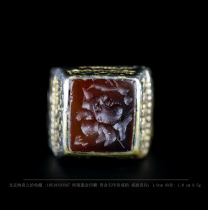 Naxi Collection ring Afghan inlaid Agate intaglio gemstone jewelry Antique antique art collection