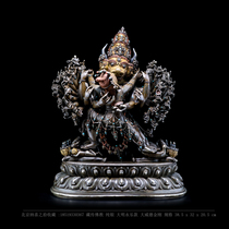 Naxis collection of Tibet Lhasa Daming Yongle pure silver Dawide Vajra guardian inlaid with gem Gelug Sect