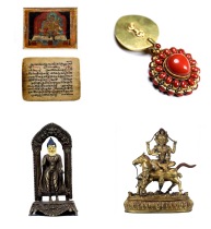 Naxi picks up Tibetan Buddhist Buddha statue painted Thangka bronze gilt gold auspicious mother Shakyamuni statue