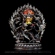 Naxis pick-up horse head Ming King Nepal portable Buddha Gilt copper silver mud Gold open face