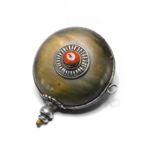 Naxi collection Tibet Lhasa noble antique collection Play ornaments Organic gem inlaid sterling silver snuff bottle