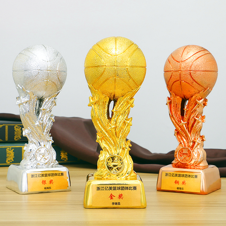 New resin gold-plated trophy creative basketball competition trophy custom nba commemorative trophy craft gift ornaments