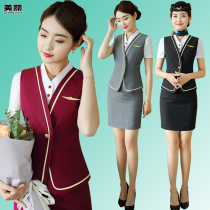 Waistcoat suit 2021 new positive dress woman suit professional suit waistcoat three sets hotel flight attendant work suit