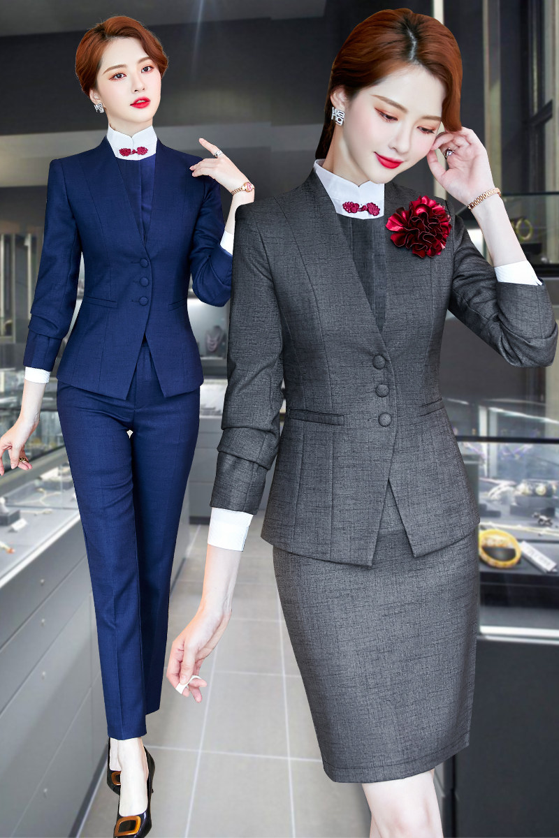 Suit suit women formal wear interview work professional wear hotel manager waiter front desk jewelry overalls long sleeves