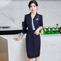 Advanced senses Chinese Han suit Wind spring embroidered professional dress Dress Beauty Salon Wellness Foot Bath in Long Skirt Workwear