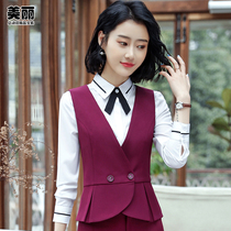  Professional vest suit womens spring new skirt horse clip fashion temperament waistcoat vest insurance hotel overalls