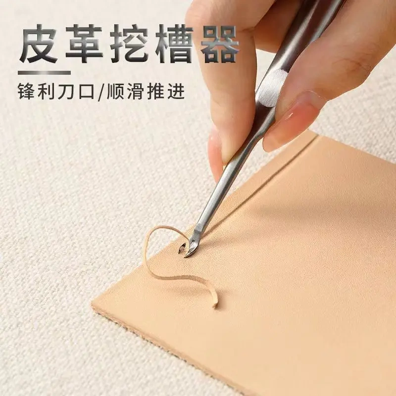 Sole Grooving Knife Leather Crafting Tool Stainless Steel Simple Grooving Tool Edge Trimmer Grooving Tool V-Shaped U-Shaped Trenching Tool Sole Grooving Knife Leather Crafting Tool Stainless Steel Simple Grooving Tool Edge Trimmer Grooving Tool V-Shaped U-Shaped Trenching Tool