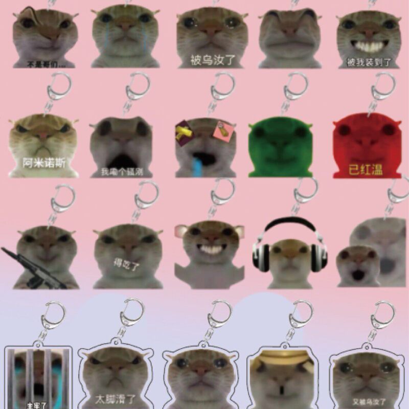 Guangxi Master Kitten Pendant Subway Escape Mouse Man Battle Song Mouse Mouse Emoticon Pendant Crooked Mouth Keychain