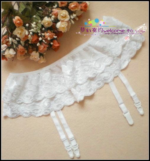 Sexy hai lớp ren garter thống nhất kích thước thiết lập màu đen và trắng có thể được sử dụng với tất cả các loại vớ đồng tiền vàng