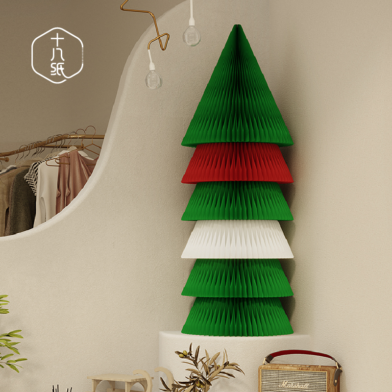 Eighteen paper folding paper tree fake tree decoration shopping mall hotel floor decoration living room indoor simulation plant decoration - Taobao