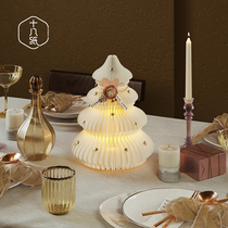 Eighteen-paper Christmas tree gift box decoration ornaments small mini luminous desktop shopping mall gifts 2024 new style