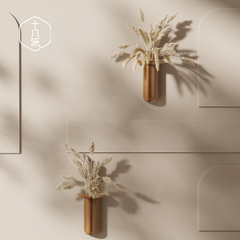 eighteen Paper Shelve Shelf Wall-mounted Living-room Creative Suspended Modern Interior Minima Decorative Vase Nordic Wind
