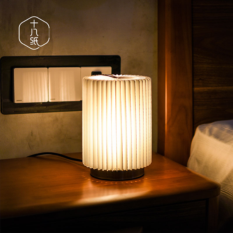 18 paper small table lamp simple living room table lamp bedroom literary and art bedlamp teenage girls in round mini-home lights