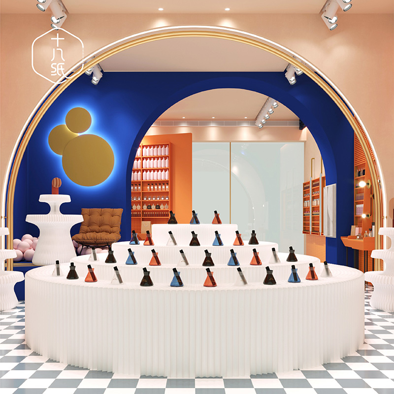 18 paper case display frame high and low fault flow water display stage cylindrical window display stand