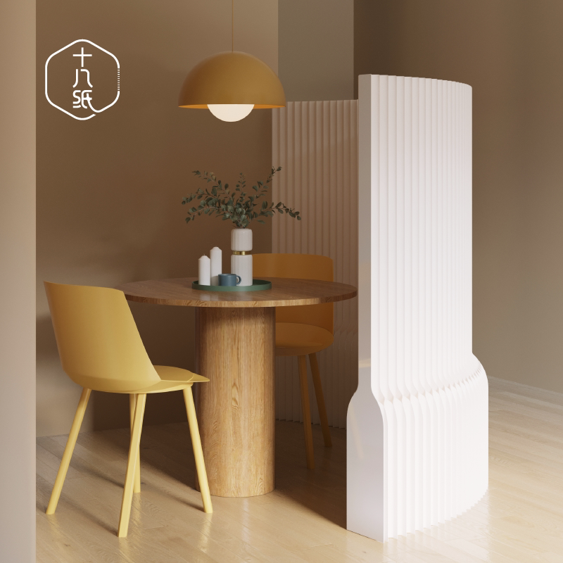 Eighteen-Panel Paper Screen Partition for Living Room, Simple, Foldable, Movable, Suitable for Exhibitions, Commercial Use, Office Background Wall
