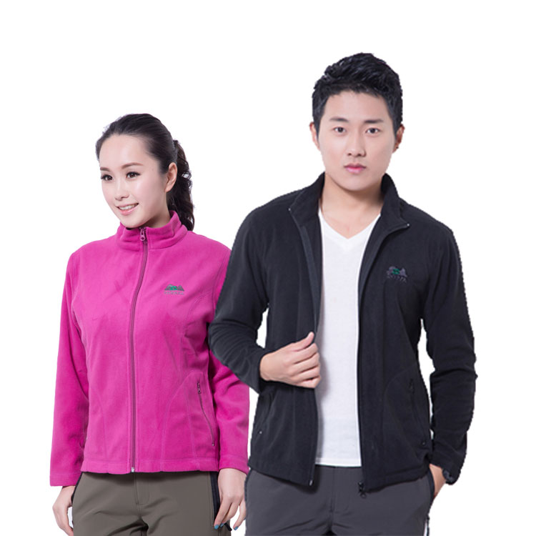 Middle-aged elderly parents spring and autumn warm fleece cardigan stand collar can wear loose fine velvet thin fleece jacket