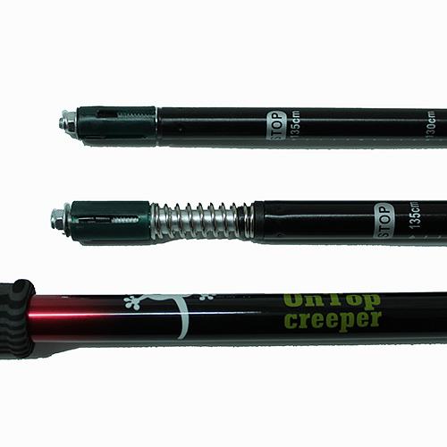 Creeper siêu nhẹ trekking cực tự khóa telescopic co ngoài trời đi bộ đường dài ba thẳng chân cong xử lý leo mía 	gậy gấp khúc cho người già